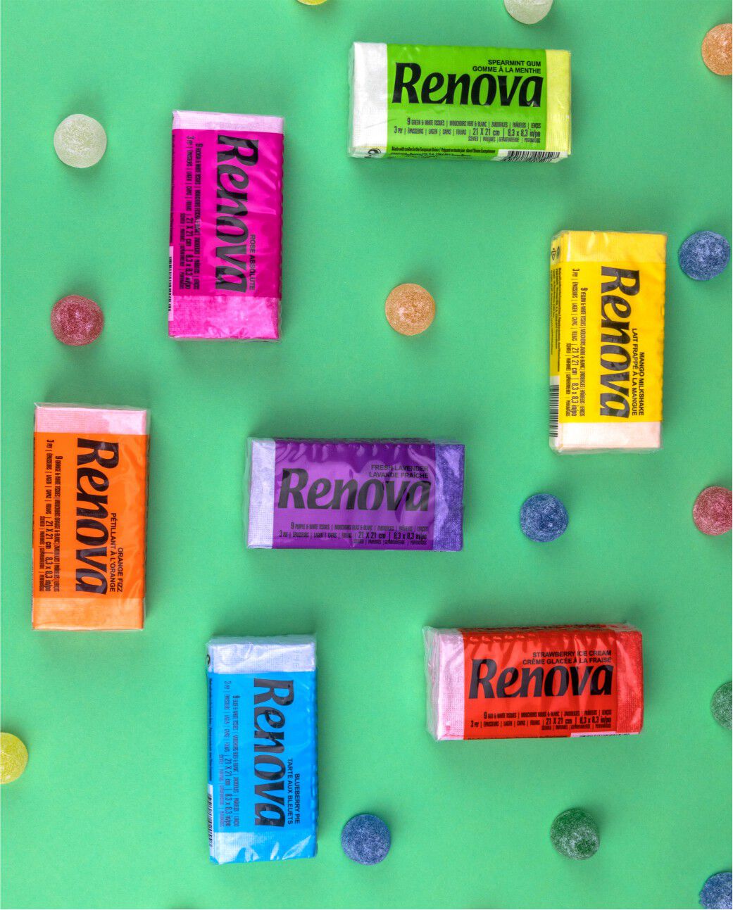 Green Spearmint Scented Pocket Tissues